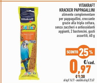 Conad Vitakraft Kracker Pappagallini Alimento Croccante Per Pappagallini offerta