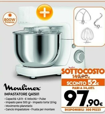 Expert Moulinex Impastatore WA1501 offerta
