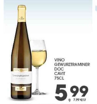 Interspar Vino Gewurztraminer DOC Cavit 75cl offerta
