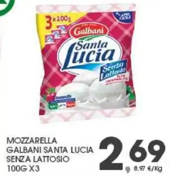 Interspar Galbani Santa Lucia Senza Lattosio Mozzarella 100g x3 offerta