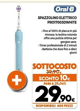 Expert Oral-B Spazzolino Elettrico Pro1700 3DWhite offerta