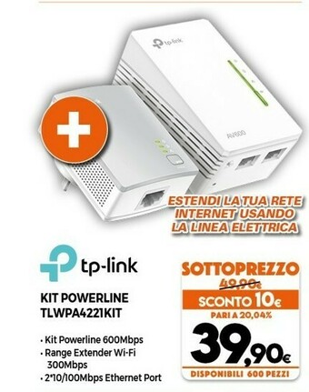 Expert Tp Link Kit Powerline TLWPA4221KIT offerta