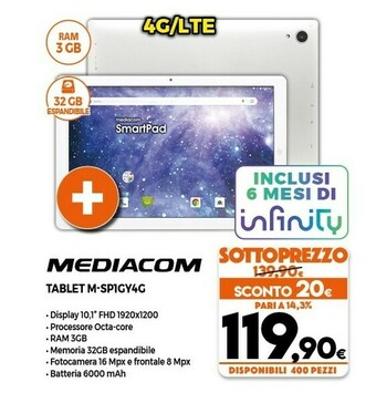 Expert Mediacom Tablet M-SP1GY4G 10.1" 3 Gb 32 Gb offerta