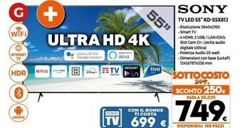 Expert Sony TV LED 55" KD-55X81J offerta