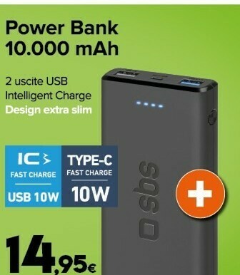 Expert Sbs Power Bank 10.000 MAh offerta