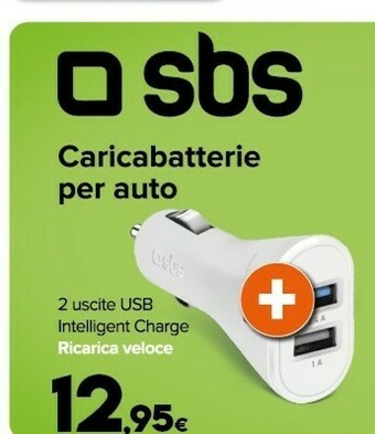 Expert Sbs Caricabatterie Da Auto Con 2 Uscite USB offerta
