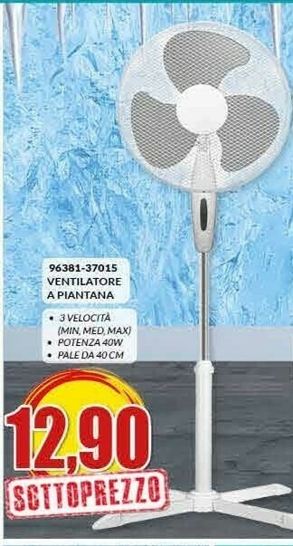 Risparmio Casa Ventilatore A Piantana 3 Velocita 40 W offerta