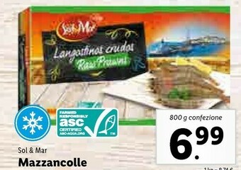Lidl Sol & mar Mazzancolle 800g offerta