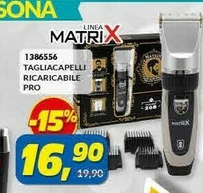 Risparmio Casa Matrix 1386556 Tagliacapelli Ricaricable Pro offerta
