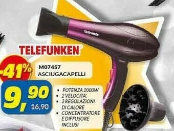 Risparmio Casa Matrix Telefunken M07457 Asciugacapelli offerta