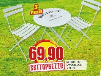 Risparmio Casa Set Bistrot Tavolo Con 2 Sedie offerta