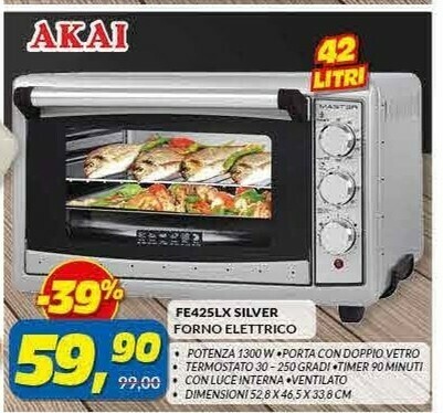 Master FE425LX Fornetto Con Tostapane 42 L Argento 1300 W offerta di  Risparmio Casa