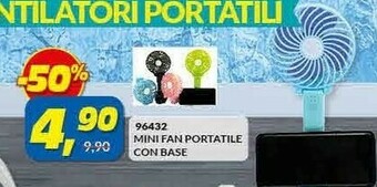 Risparmio Casa Mini Fan Portatile Con Base offerta