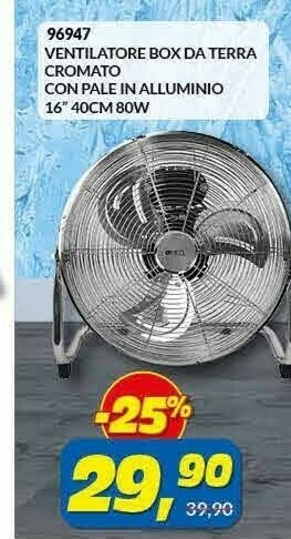 Risparmio Casa Ventilatore Box Da Terra Cromato Con Pale In Alluminio offerta