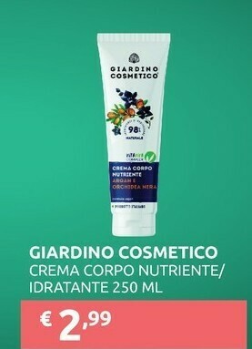 PiùMe Giardino Cosmetico Crema Corpo Nutriente offerta
