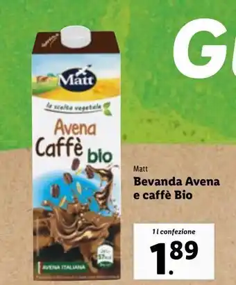 Lidl Bevanda avena e caffè bio offerta