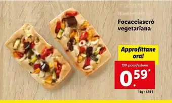 Lidl Focacciascrò vegetariana offerta