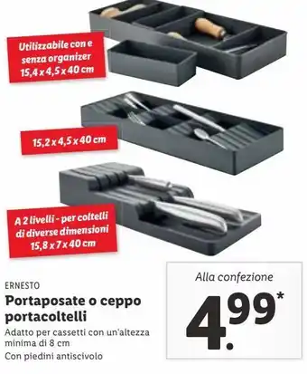 Lidl Portaposate o ceppo portacoltelli offerta
