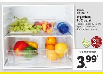 Lidl Cestello organizer, 1 o 2 pezzi offerta