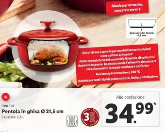 Lidl Pentola in ghisa diam. 21.5 cm offerta