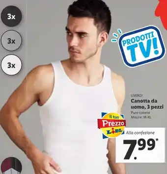 Lidl Canotta da uomo 3 pezzi offerta