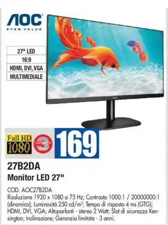 AOC Monitor LED 27" 27B2DA