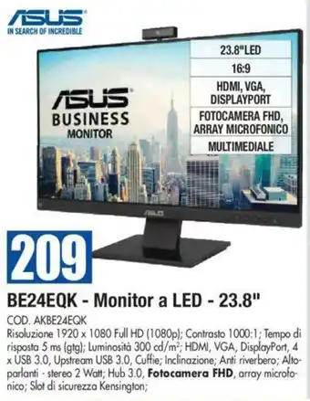Wellcome Asus Monitor a LED - 23.8" BE24EQK offerta
