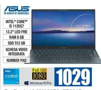 Wellcome Asus ZenBook 13 UX325EA-EG021R Notebook 13.3" LED FHD offerta