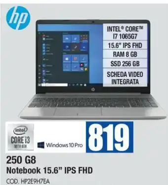 Wellcome hp Notebook 15.6" IPS FHD 250 G8 offerta