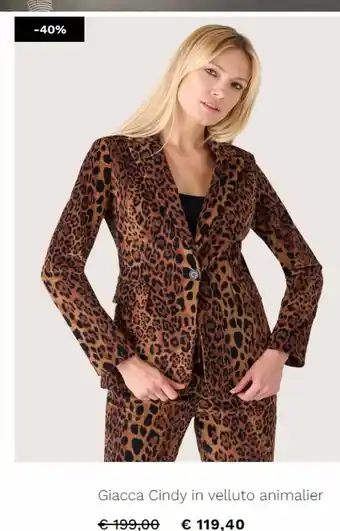 Giacca cindy in velluto animalier