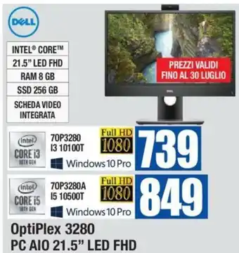 Wellcome Dell OptiPlex 3280 PC AIO 21.5" LED FHD 70P3280 offerta