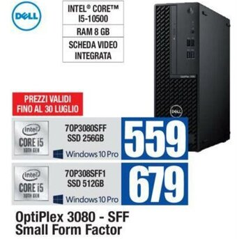 Wellcome Dell OptiPlex 3080 - SFF Small Form Factor 70P3080SFF SSD 256GB offerta