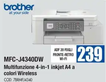 Wellcome brother MFC-J4340DW Multifunzione 4-in-1 inkjet A4 a colori Wireless offerta