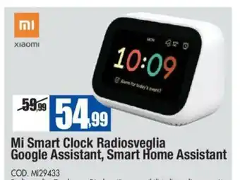 Wellcome Xiaomi Mi Smart Clock Radiosveglia Google Assistant, Smart Home Assistant offerta