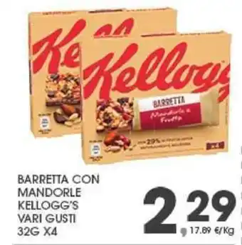 Interspar Kellogg's Barretta con Mandorle vari gusti 32g x4 offerta