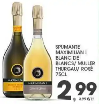 Interspar Spumante Maximilian I Blanc de Blancs/ Müller Thurgau/ Rosè 75cl offerta