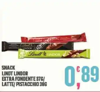 Lindt Lindor Snack Extra Fondente 37g/ Latte/Pistacchio 38g