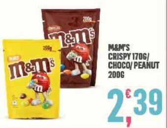 Interspar M&M's Crispy 170g/Choco/Peanut 200g offerta
