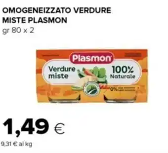 Tigre Plasmon Omogeneizzati Verdure Miste 80 gr x 2 offerta