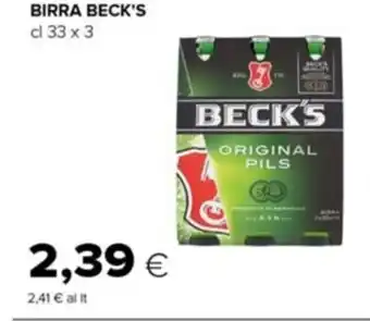 Tigre Beck's Birra 33 cl x 3 offerta