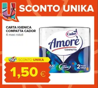 Tigre Cador Amore Carta Igienica Compatta 4 maxi rotoli offerta