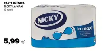 Tigre Nicky La Maxi Carta Igienica 12 rotoli offerta