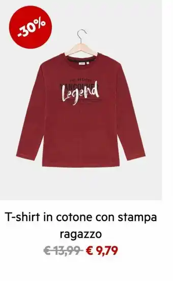 T-shirt in cotone con stampa ragazzo