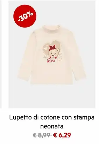Blukids Lupetto di cotone con stampa neonata offerta