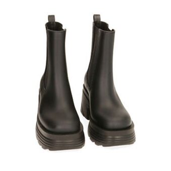 Chelsea boots da pioggia neri in pvc