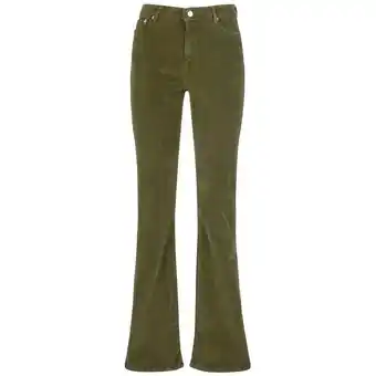 Flare corduroy - pants - 5 tasche - donna - green deep olive