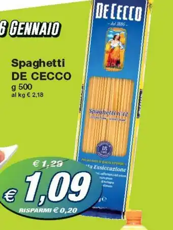 Prix Quality De Cecco Spaghetti 500 g offerta