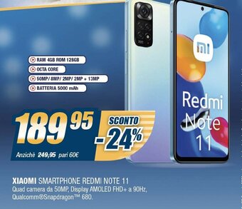 Sinergy Xiaomi Smartphone Redmi Note 11 offerta