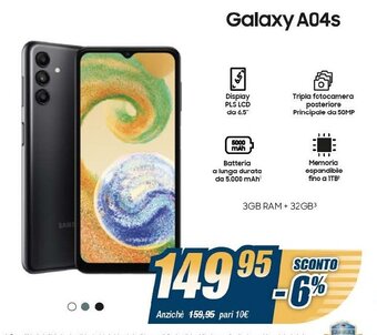 Sinergy Samsung Galaxy A04s offerta