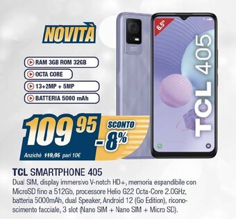 Sinergy TCL Smartphone 405 offerta